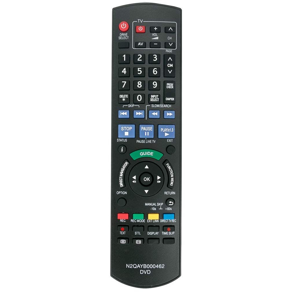 VINABTY N2QAYB000462 N2QAYB000466 Remote Control Replaced for Panasonic DVD RECORDER DMR-EX773EBK, DMR-EX83EB-K DMR-EX72S DMR-EX72SEG DMR-EX72SEGK DMR-EX72SEGS DMR-EX769EB DMR-EX769EF