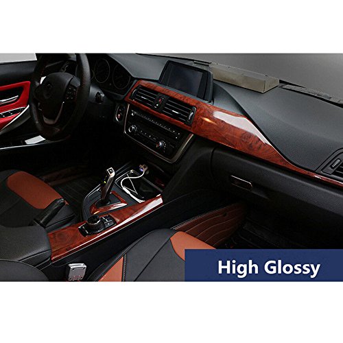 HOHO] High Glossy Wood Grain Vinyl Sticker Car Home Decal Wrap Roll Film (124cm30cm)