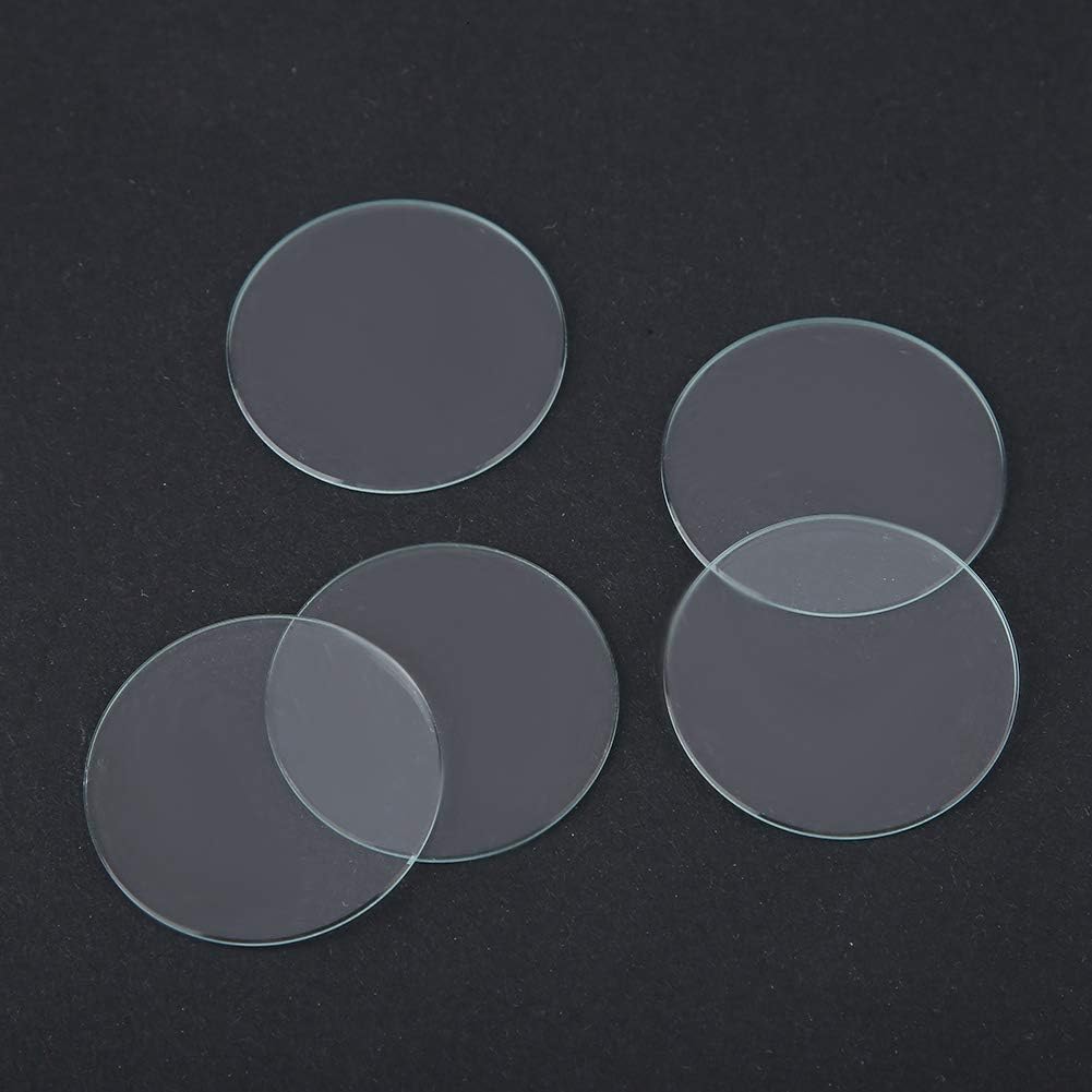 5Pcs 37/38/39MM Round Flat Watch Crystal Glass, Lens Glass Replacement Parts for Watchmaker Repair + Watch Lens Replacement Round Watch Lens (39mm) - Image 3