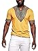 Huiyuzhi Men's African Print Dashiki T-Shirt Tops,Yellow,X-Large