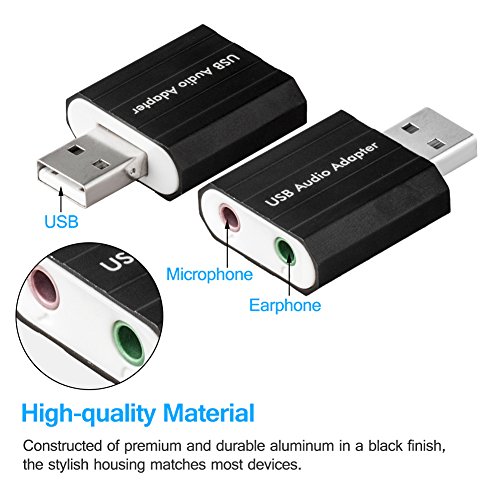 image for USB Audio Adapter, VANDESAIL USB2.0 External Stereo Sound Card 7.1 wit