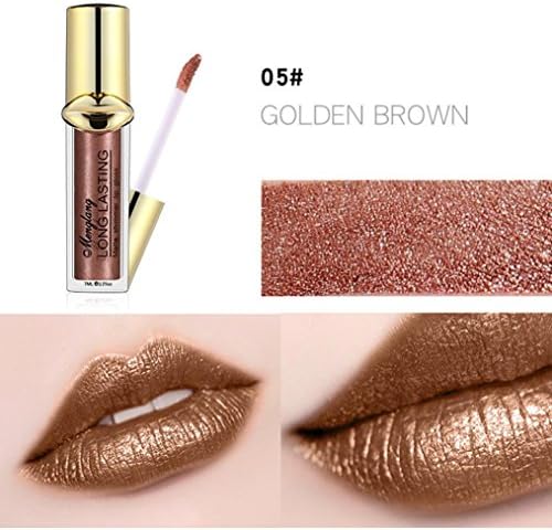 UPXIANG Liquid Lipstick Shiny Waterproof Long-Lasting Pigmented Lip Gloss Vivid Colour (E)