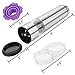 Electric Salt and Pepper Grinder Set | Stainless Steel Electronic Salt Grinder and Pepper Mill by YIHONG | Battery Operated Ceramic Grinders with Light and Adjustable Coarseness (Pack of 2)