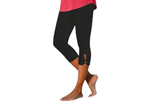 viyabling Capri Leggings for Women Tummy Control Knee Length Summer Capri Leggings Cropped Pants Casual Solid Comfy Capris
