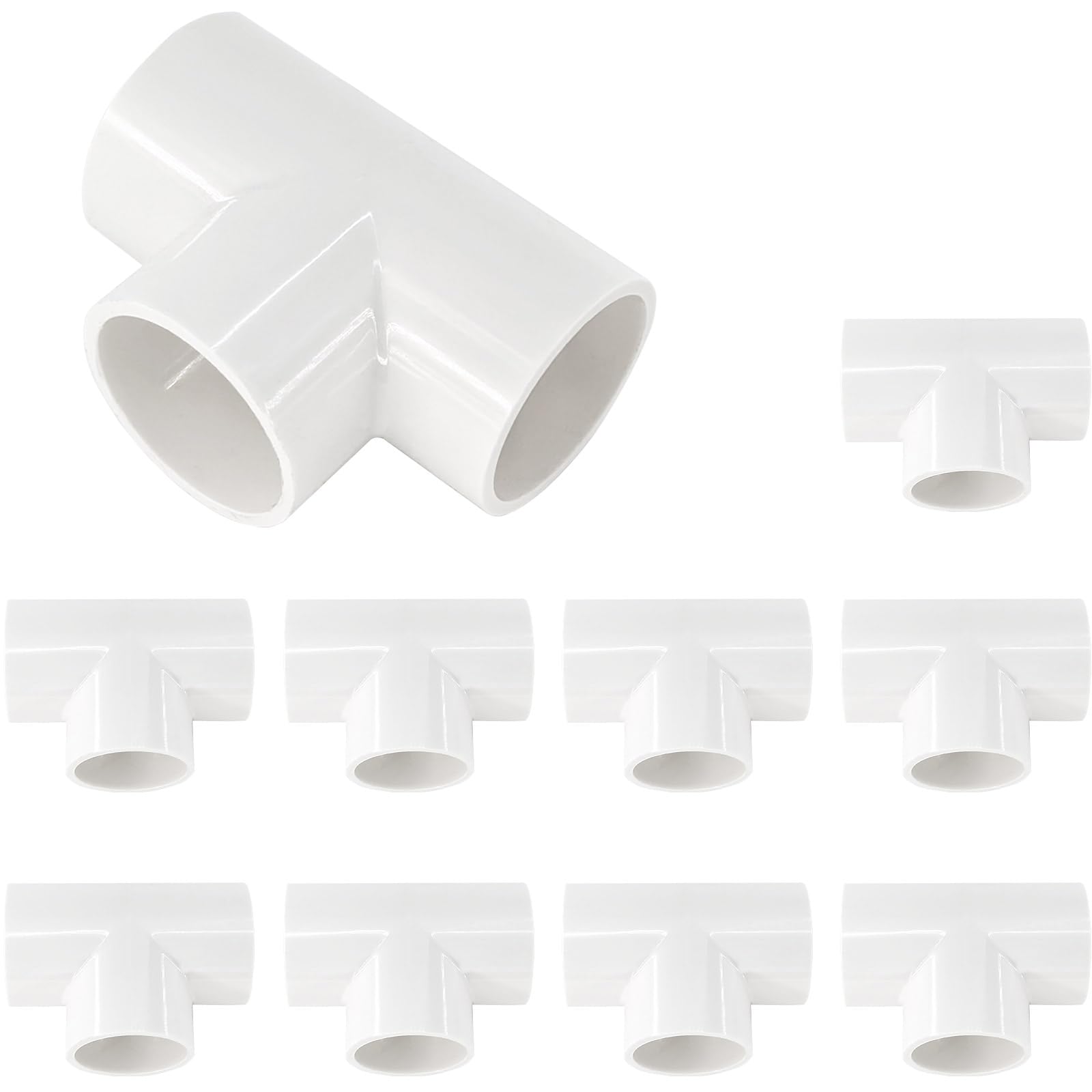 Gardening Will 10Pcs 3 Way T Tpye 32mm Heavy Duty PVC Fitting Furniture Build Greenhouse Frame Connectors