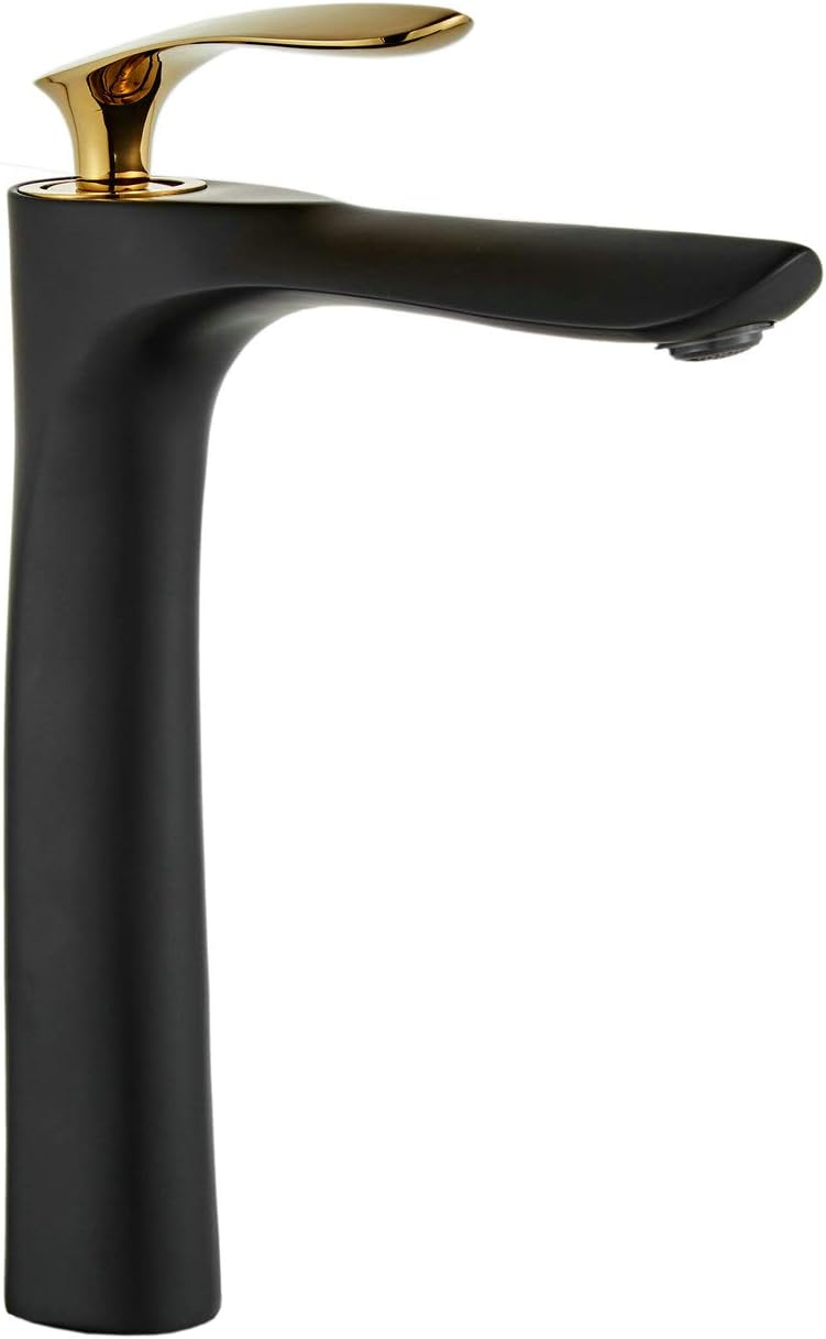 Leekayer Bathroom Basin Tap Single Handle Gold Chrome Black Painting Tall Body One Hole Deck Mount Lavatory Double Finish