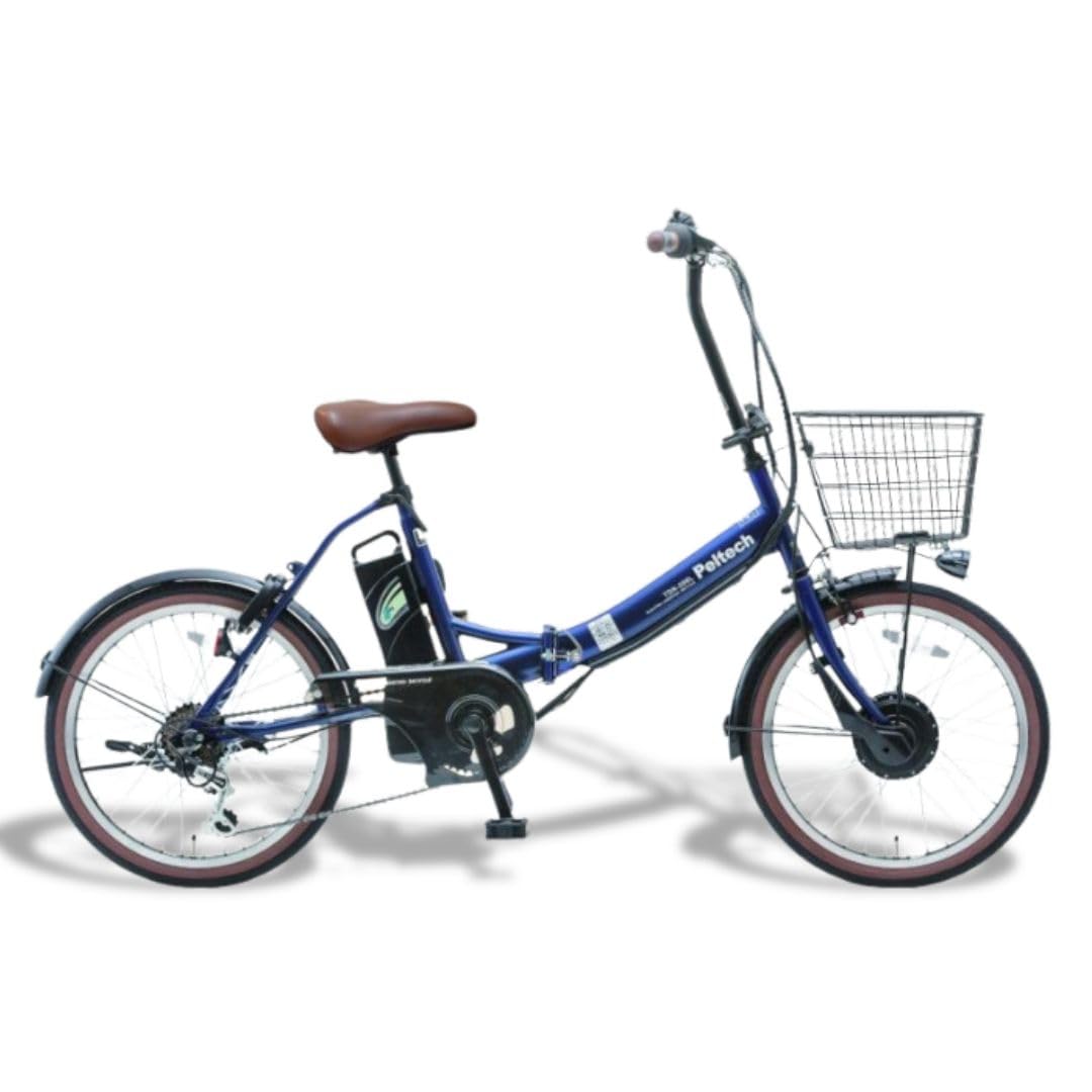PELTECH(ペルテック) 折りたたみ 電動アシスト自転車 20インチ 日本電産製モーター シマノ外装6段変速 【簡易組立必要品】TDN-206L (8AHバッテリー, ネイビー)商品画像