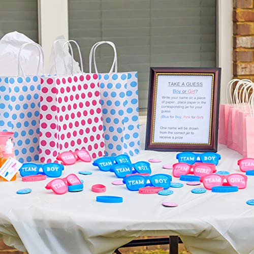 Coobey 20 Pieces Dot Paper Bags Party Favor Bags Kraft Paper Bags with Handle for Baby Shower, Birthday and Party Celebrations - Thumbnail 6