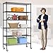 BestOffice 6 Tier Adjustable Wire Metal Shelving Rack, 82x48x18-Inch, Black (2)