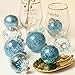 Sea Team Shatterproof Clear Plastic Christmas Ball Ornaments Decorative Xmas Balls Baubles Set with Stuffed Delicate Decorations (70mm/2.76 inch 24-Pack, Babyblue)