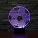 NIUDB Optical Illusion 3D Lighting Nightlight Glow for Kids Laser Cut Precision LED Lights Multicolored USB Powered Light Desk Lamps Yoga, Office, Spa, Bedroom,Baby Room (soccer)