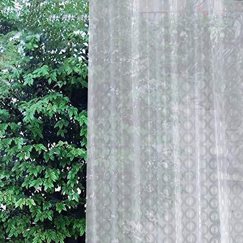 Shcasa Bathroom Clear Shower Curtain, 3D Clear Circle Curtains with 12