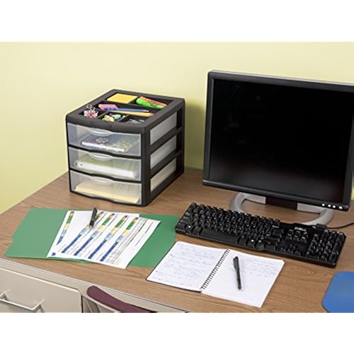 85 Off Sterilite 20439002 Medium 3 Drawer Desktop Unit Black With