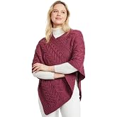 Aran Woollen Mills Women's Cable Knit Merino Wool Wrap Poncho, Irish Made | Aasleagh falls design, Triangular drape, One size