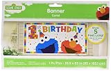 amscan Sesame Street Elmo Turns One Horizontal Giant Sign Banner, Birthday