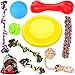 Large Puppy Dog Chew Toys 10 Value Pack , for Medium and Large Dogs - for Aggressive Chewers , 3 Dog Toys Natural Rubber (Dog Frisbee, Dog Toys Bone, Dog Ball) , 6 Dog Toys Rope, Youngever