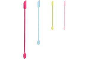 Tapeernix Mini Spatula for Cosmetics, 4 Pcs Beauty Spatula Small Spatula Silicone Mini Lotion Spatula Makeup Spatula, Every Drop Tiny Spatula for Makeup and Kitchen Jar