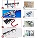Cavoli Mop Broom Holder Wall Mounted S Type,Garage Storage Holds Up to 7 Tools and Over 50 pounds 17.5 Inches,Base Made by Aluminum Metal (4 Positions and 3 Hooks)