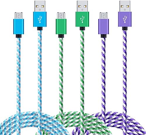 Android Charger Cable, OrSunday 3 Packs 6ft Braided Micro USB 2.0 Cable Fast Charging Data Sync Phone Cord for Samsung Galaxy J3 J7 S7 S6 S7 edge, Tablet, Nexus, Sony, Motorola, Blu, ZTE, Blackberry