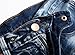 Aiyino Men's Stylish Camo Straight Fit Stitching Moto Biker Jeans,US 32,01 Blue
