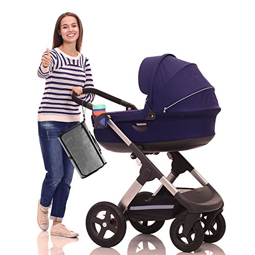 Portable Changing Pad Kit for Newborn Baby Infant - Lightweight Travel Home Diaper Changer Mat with Pockets - Waterproof & Foldable Changing Station with Head Cushion(Gray & Black) - Thumbnail 6