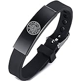 ForeverWill Tetragrammaton Pentacle Pentagram Name of God Amulet Symbol Silicone Bracelet Spiritual Protection Sacred Geometry Bangle Wristband Solomon Talisman Jewelry for Adults Teens, Adjustable