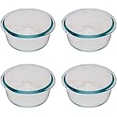 Snapware 7202R 1-Cup Total Solutions Glass Bowl (4-Pack) - Made in USA | Lids Not Included | Tempered Construction | Meal Prep | Leftover Storage | Refrigerator Ready | Freezer Compatible