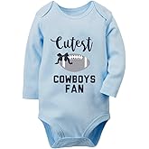 Poemsimai Cutest Cowboys Fan Baby Boy Girl Onesie Newborn Organic Bodysuit Romper