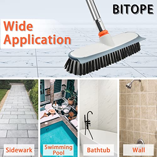 Heavy Duty Floor Scrub Brush with Long Handle,BITOPE 12\