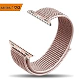 amBand Apple Watch Sport Loop Band 38mm, Lightweight Breathable Nylon Replacement Band for Apple Watch Series 1, Series 2, Series 3, Sport, Edition-Rose Pink