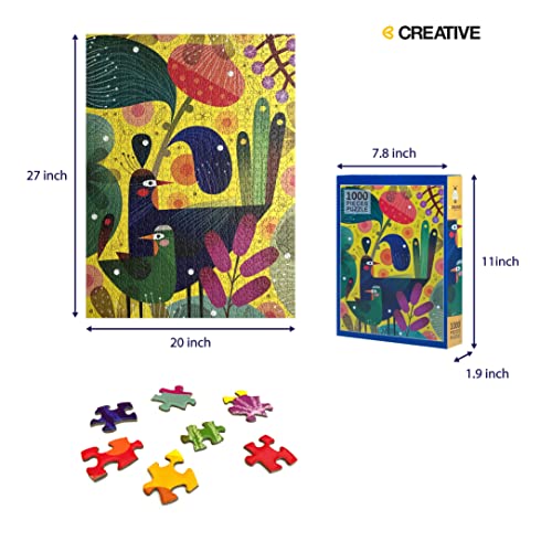 1000 Piece Jigsaw Puzzle for Adults and Teens Large Colorful Peacock