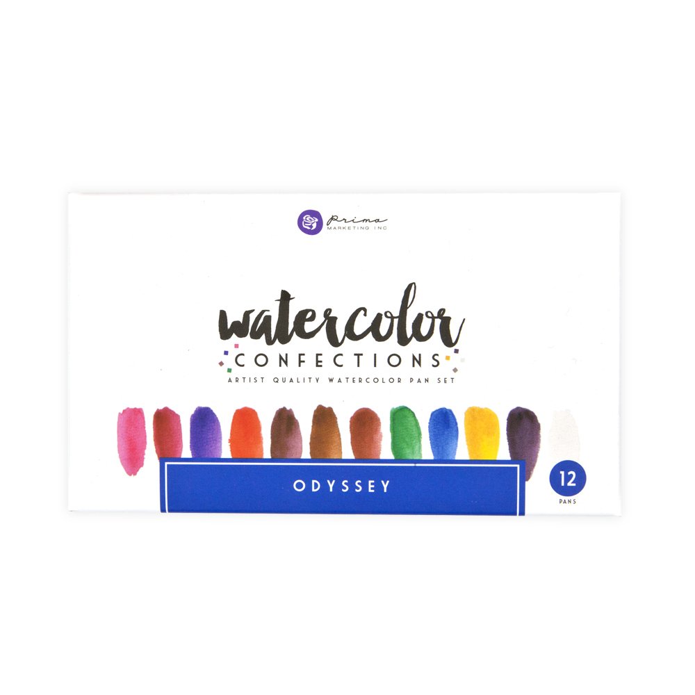 Prima Marketing Watercolor Confections ART PHILOSOPHY Confections Watercolour Pans Odyssey 12pk