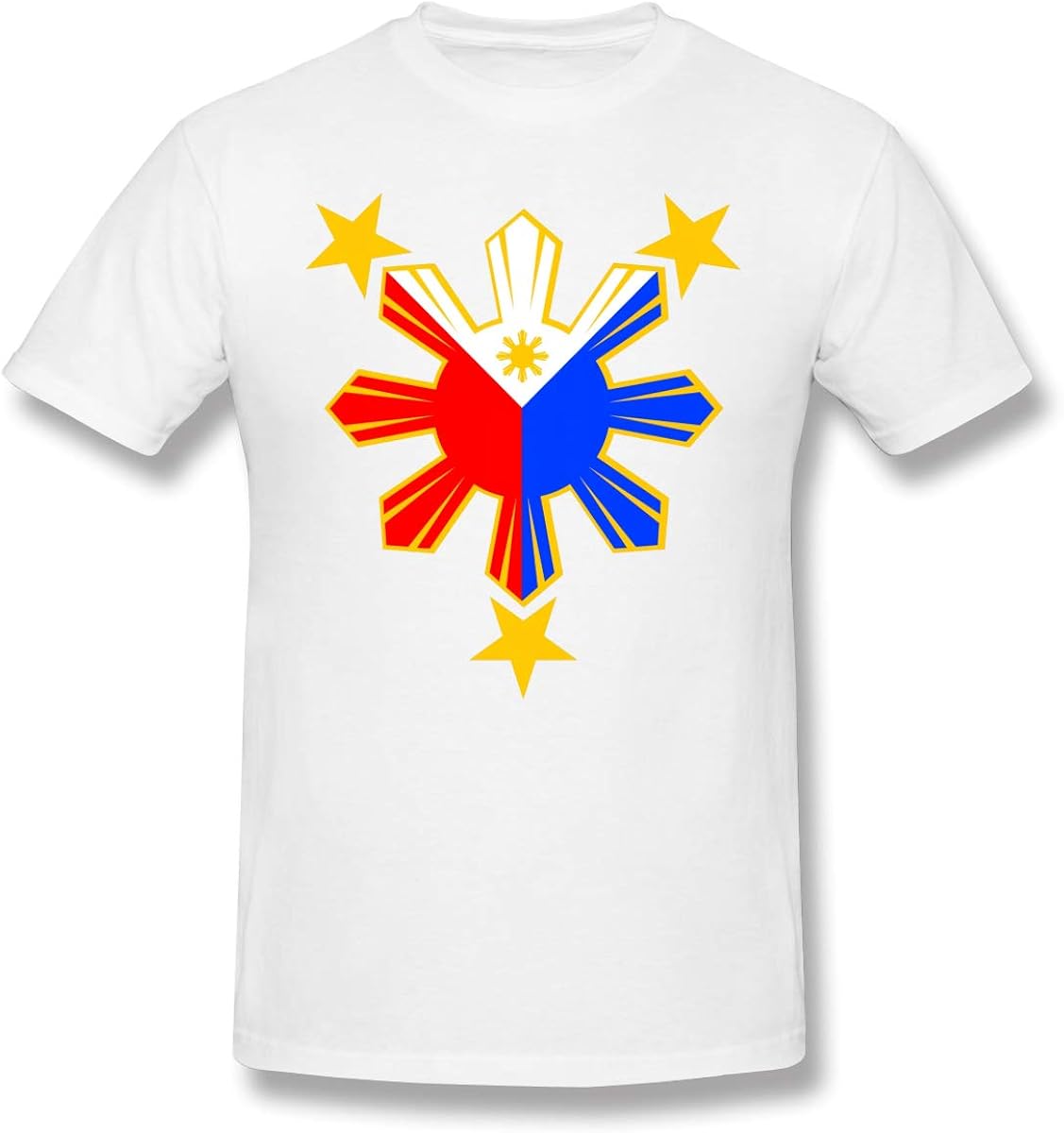 Eaoub Men's Pinoy Filipino Flag Stars Flat Tshirts 100