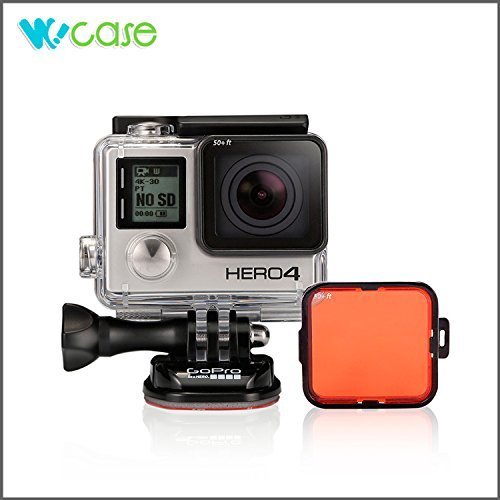 WoCase Professional Switchable Lens Filter Set for GoPro HERO4 HERO 3+ Cameras (Compatible with Standard Housing ONLY)(Full Dive Water Depth Coverage)