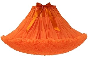 PhilaeEC Women's Elastic Chiffon Petticoat Puffy Tutu Tulle Skirt Princess Ballet Dance Pettiskirts Underskirt Multi-Layer