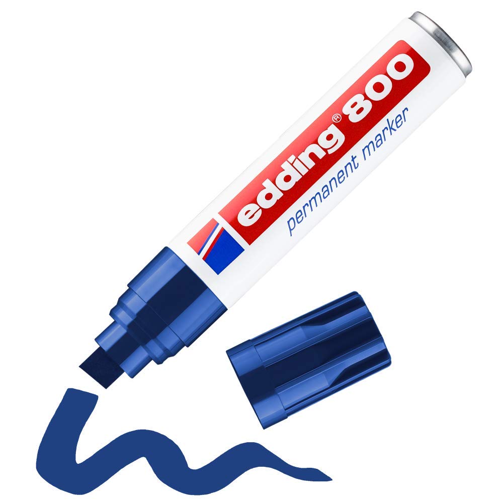 edding 800 permanent marker - blue - 1 pen - chisel
