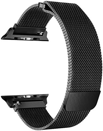 TiKa for Apple Watch Band 38mm 42mm, Stainless Steel Mesh Milanese Loop for Apple Watch Series 3 Series 2 Series 1, 42mm Black