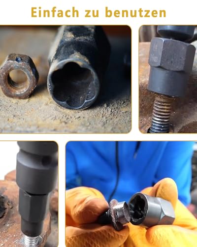 Set of 15 Screw Nut Extractors 6.35-19mm Kit Rusty Broken Bolts
