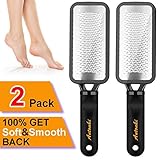Foot Files, Foot Scrubber 2 Pack Professional Pedicure Rasp Callus Remover Foot Files For Easy Trimming Dead Skin, Callus, Foot Corn, Cracked Heels, Light-weight, Surgical Stainless Steel - 2 Pack