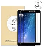 KTTWO Xiaomi Mi Max 2 Screen Protector Glass, (2PACK) Full Screen Coverage Anti-Scratch Bubble-Free Tempered Glass Screen Protector with Full Glue for Xiaomi Mi Max 2 (Black)