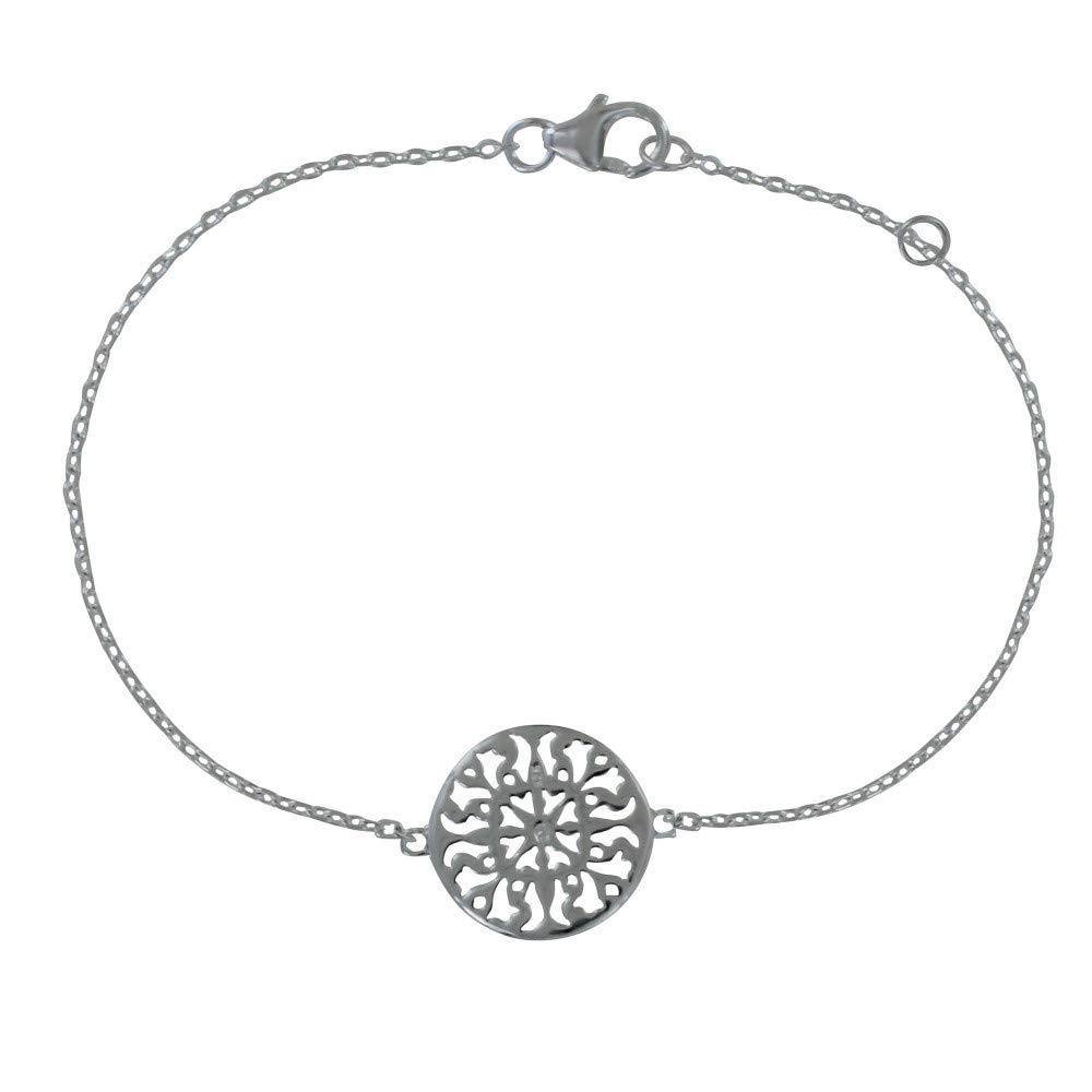 LES POULETTES BIJOUX - Silver 925 Rhodium Bracelet Round Arabesques