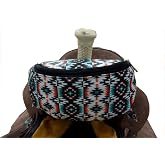 Showman Teal &amp; Orange Aztec Print Insulated Nylon Saddle Pouch