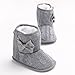 Annnowl Baby Snow Boots Knitted Crib Shoes with Bow 0-18 Months (0-6 Months, Grey)