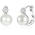 Pearl Earrings for Women 14K Gold Plated Hypoallergenic Pearl Earrings 5A Cubic Zirconia Dangle Earrings Elegant Jewelry