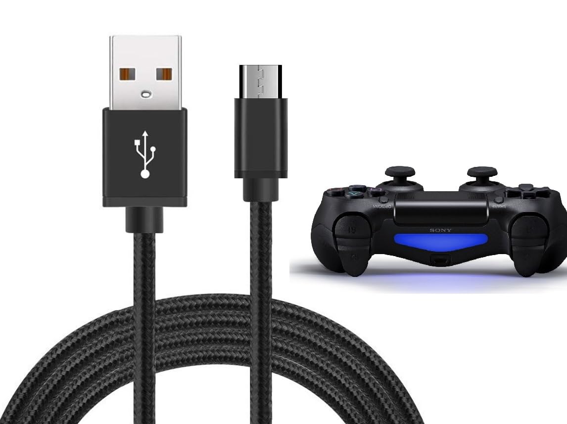 Photo 1 of PS4 Controller Charger Charging Cable 10FT Micro USB Cord Nylon Braided Playstaion 4 Charger for Sony PlayStation 4 Pro/ PS4 Slim/ PS4 Dualshock 4 Controller,for Xbox One X/S/One Elite Controller