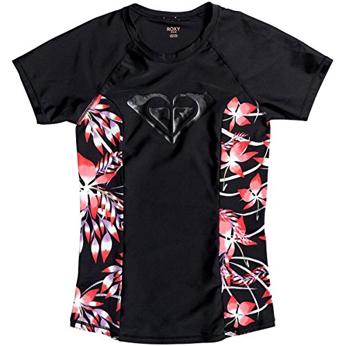 Roxy Women's Blowing Mind Short Sleeve Lycra Rashguard, Anthracite Mistery Floral, S