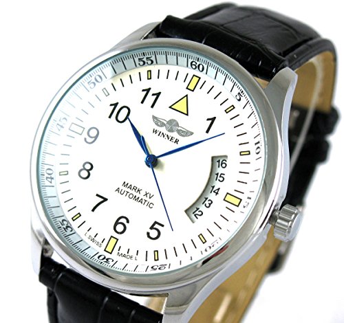 Vigoroso men s day date leahter automatic mechanical sp…