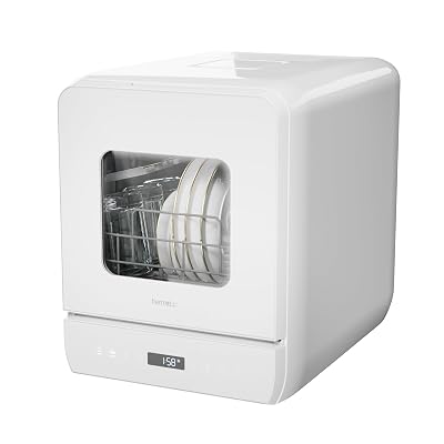 Hermitlux Countertop Dishwasher, 6 Wash Programs Slim Size Portable Dishwasher