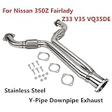 Stainless Steel Racing Catless Downpipe Exhaust Y-Pipe Kit for 2003-2007 Infinity Nissan 350Z Fairlady Z33 G35 V35 VQ35DE