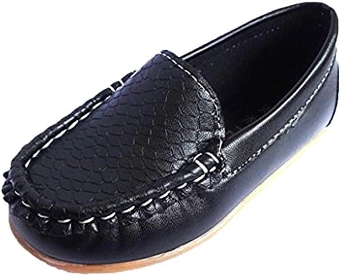 Loafers Water Resistent Slip On Split Leather Boys&amp;Girls Oxfords-Deck Shoes/Sneakers black 37 ¡­